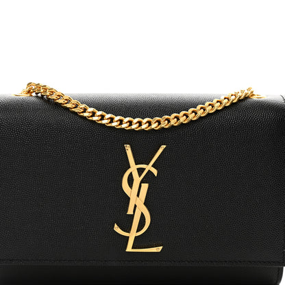 Saint Laurent SAINT LAURENT Grain De Poudre Small Monogram Kate Satchel Black 5 of 10