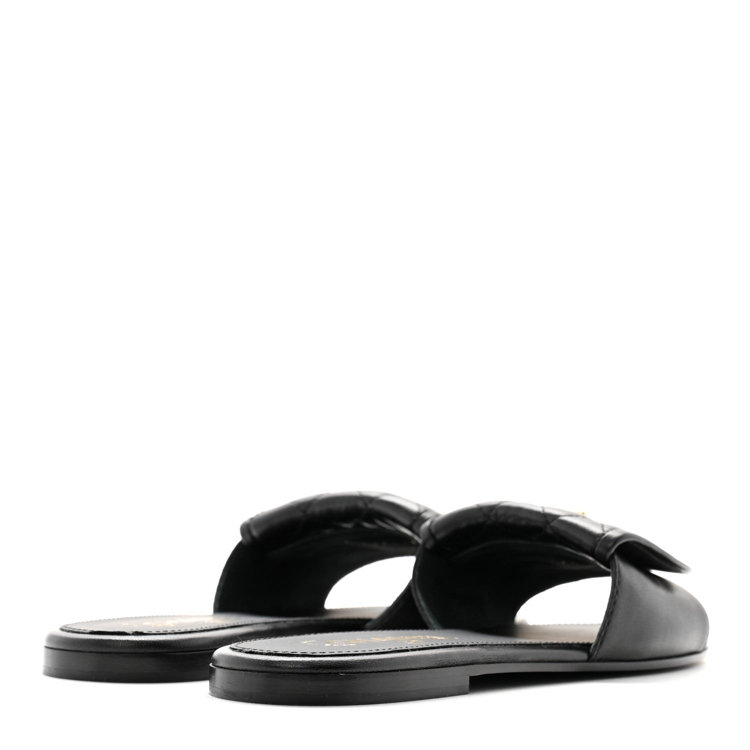 Chanel Lambskin Quilted Turnlock Flat Mules 38 Black 4 of 10