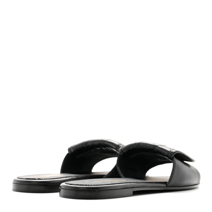 Chanel Lambskin Quilted Turnlock Flat Mules 38 Black 4 of 10