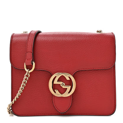 Gucci Dollar Calfskin Small Interlocking G Shoulder Bag Red 1 of 17