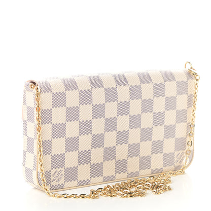 Louis Vuitton Damier Azur Pochette Felicie Chain Wallet Rose Ballerine 4 of 10
