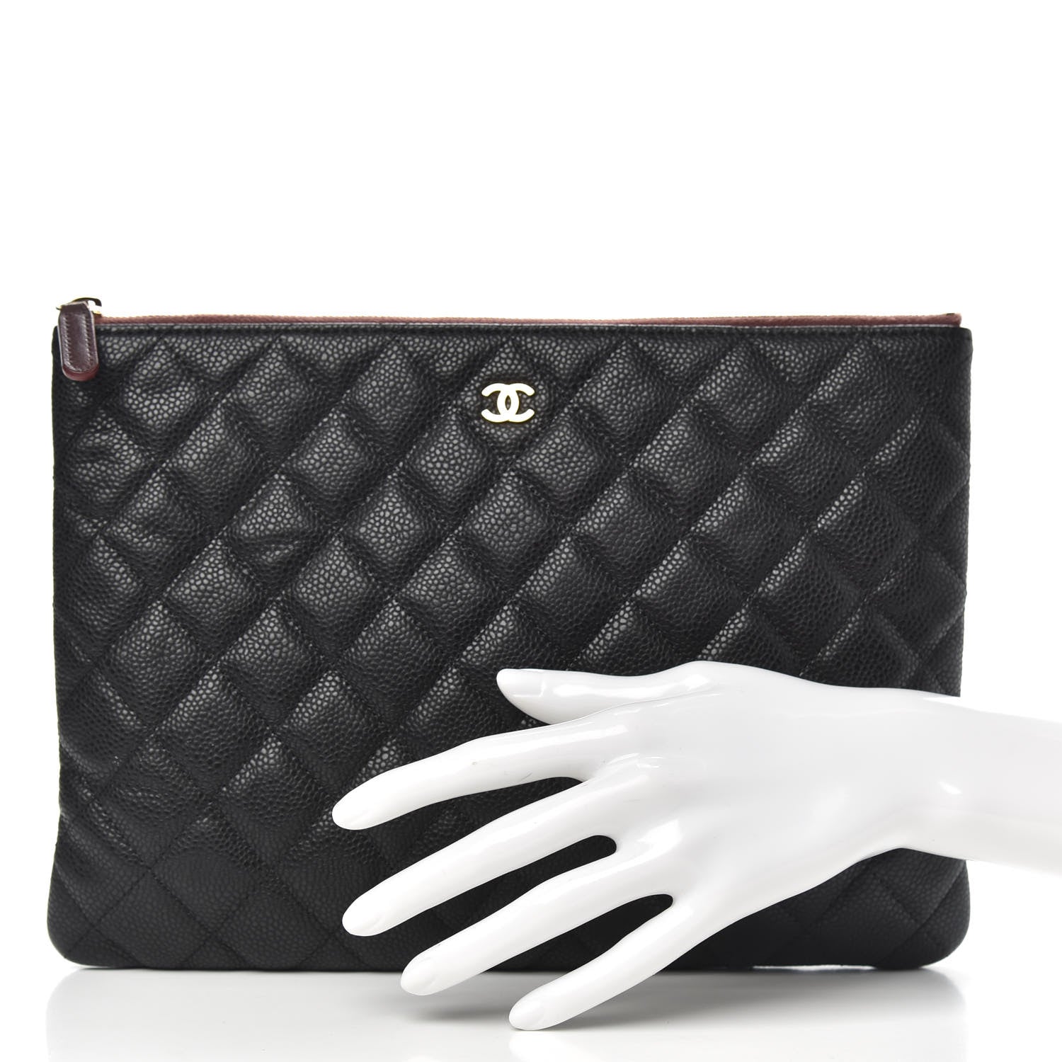 Chanel Caviar Quilted Medium Cosmetic Case Black 2 of 9