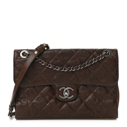 Chanel Crumpled Grained Calfskin Medium CC Crave Flap Brown 1 of 13