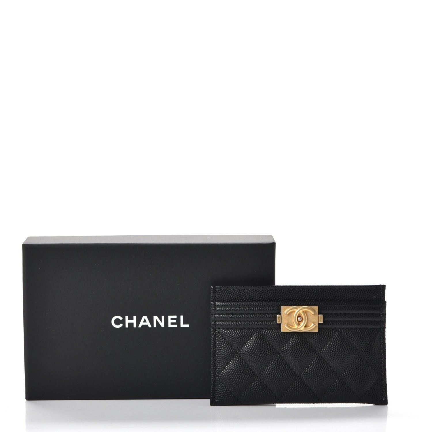 Chanel Caviar Quilted Boy Card Holder Black 9 of 9