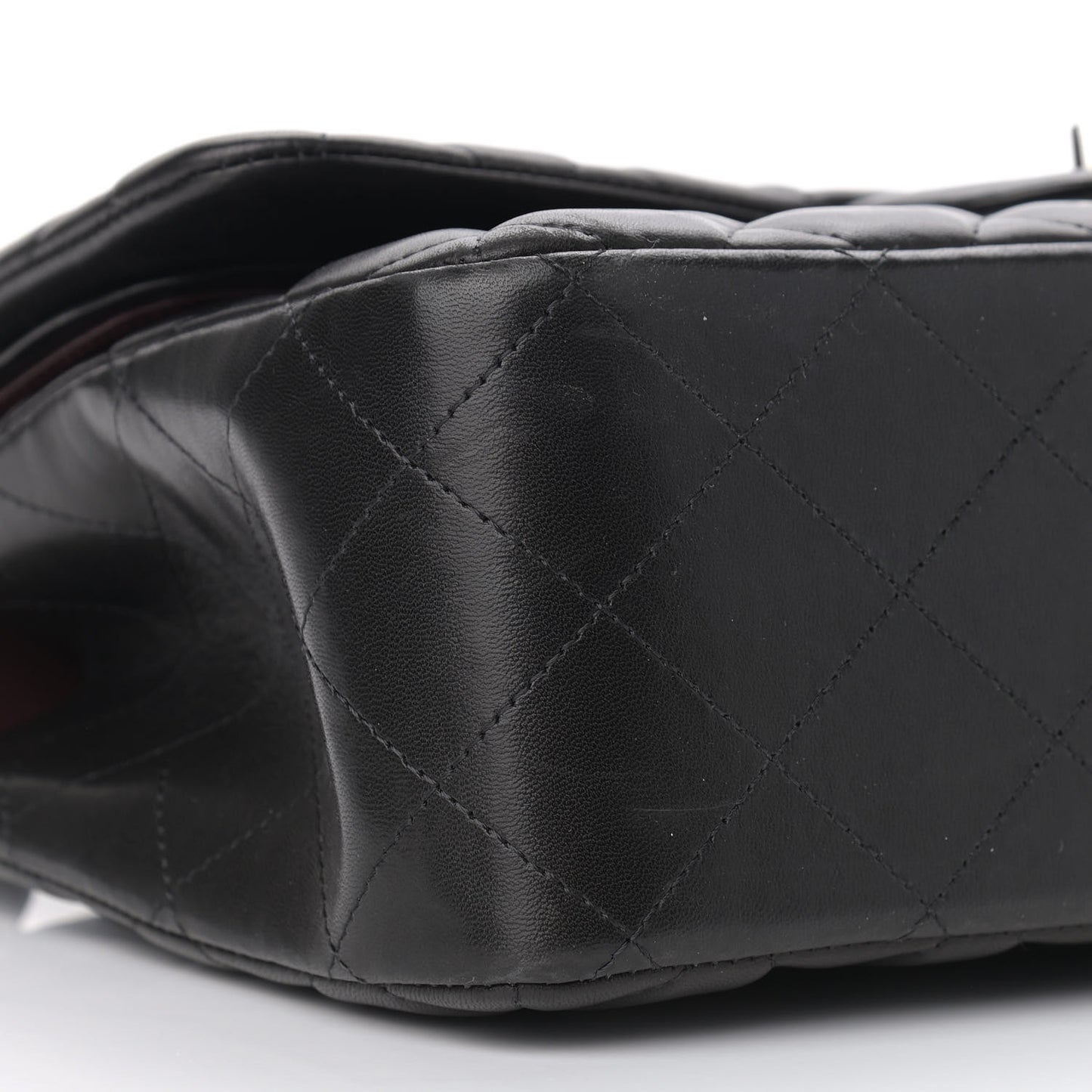 Lambskin Quilted Jumbo Double Flap Black
