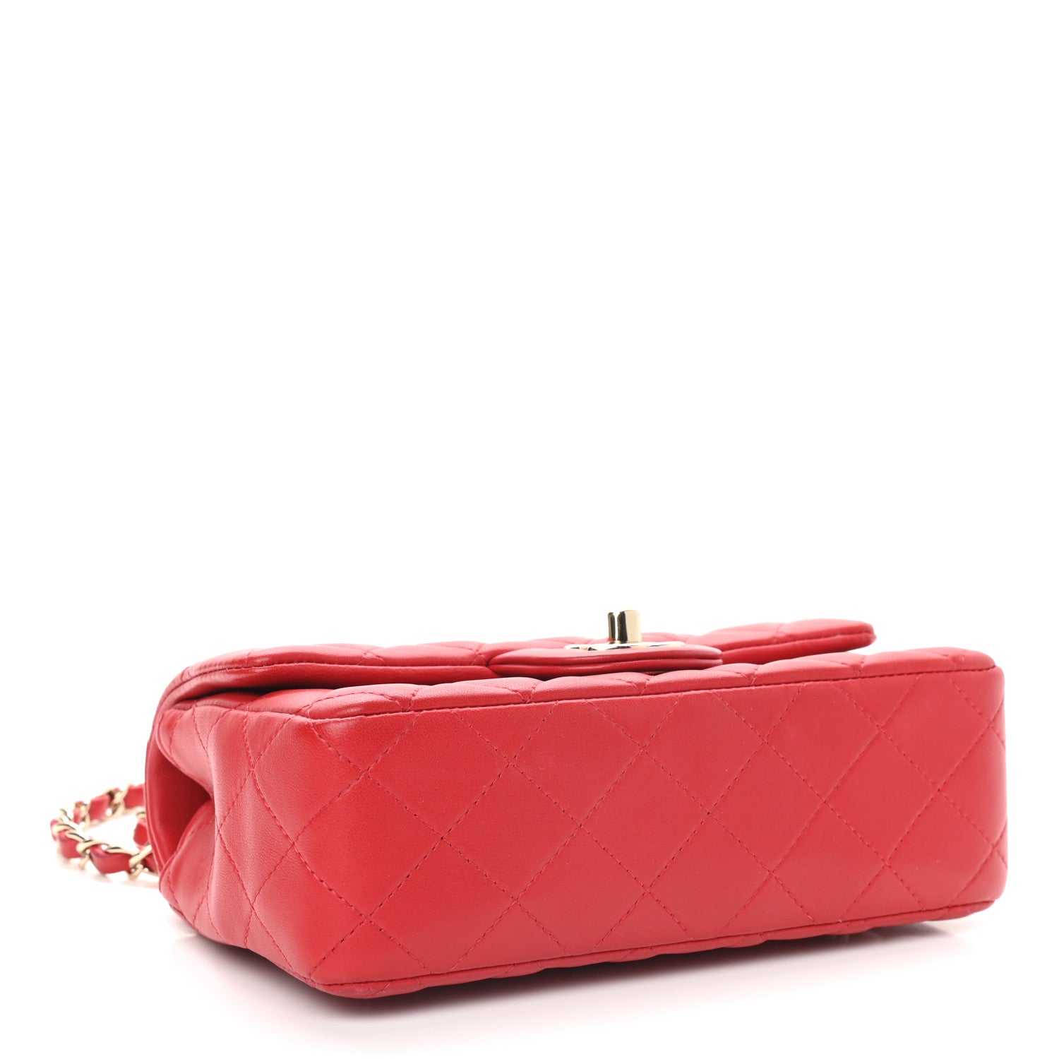 Chanel Lambskin Quilted Mini Rectangular Flap Red 4 of 9