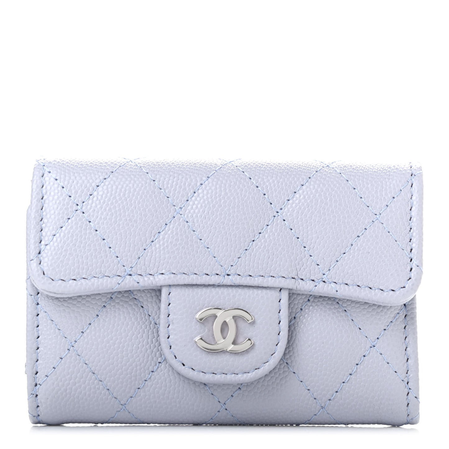 Caviar Quilted Classic 4 Key Holder Wallet Light Purple