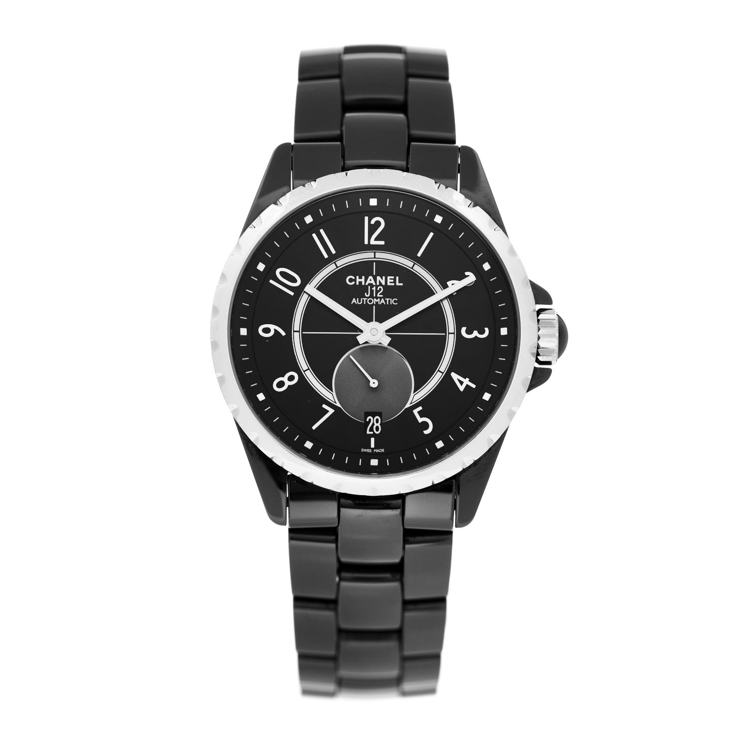 Chanel Stainless Steel Ceramic 36.5mm J12 Automatic Watch Black 1 of 5