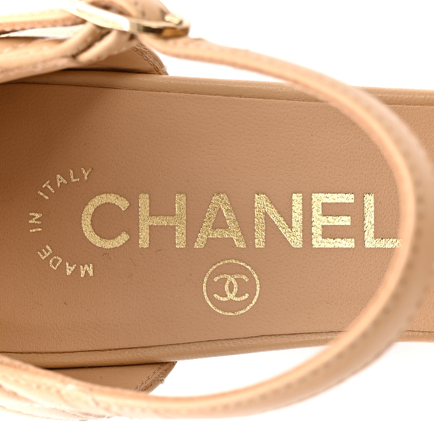 Chanel Lambskin Quilted Cap Toe Mary Jane Pumps 36 Beige Black 7 of 14