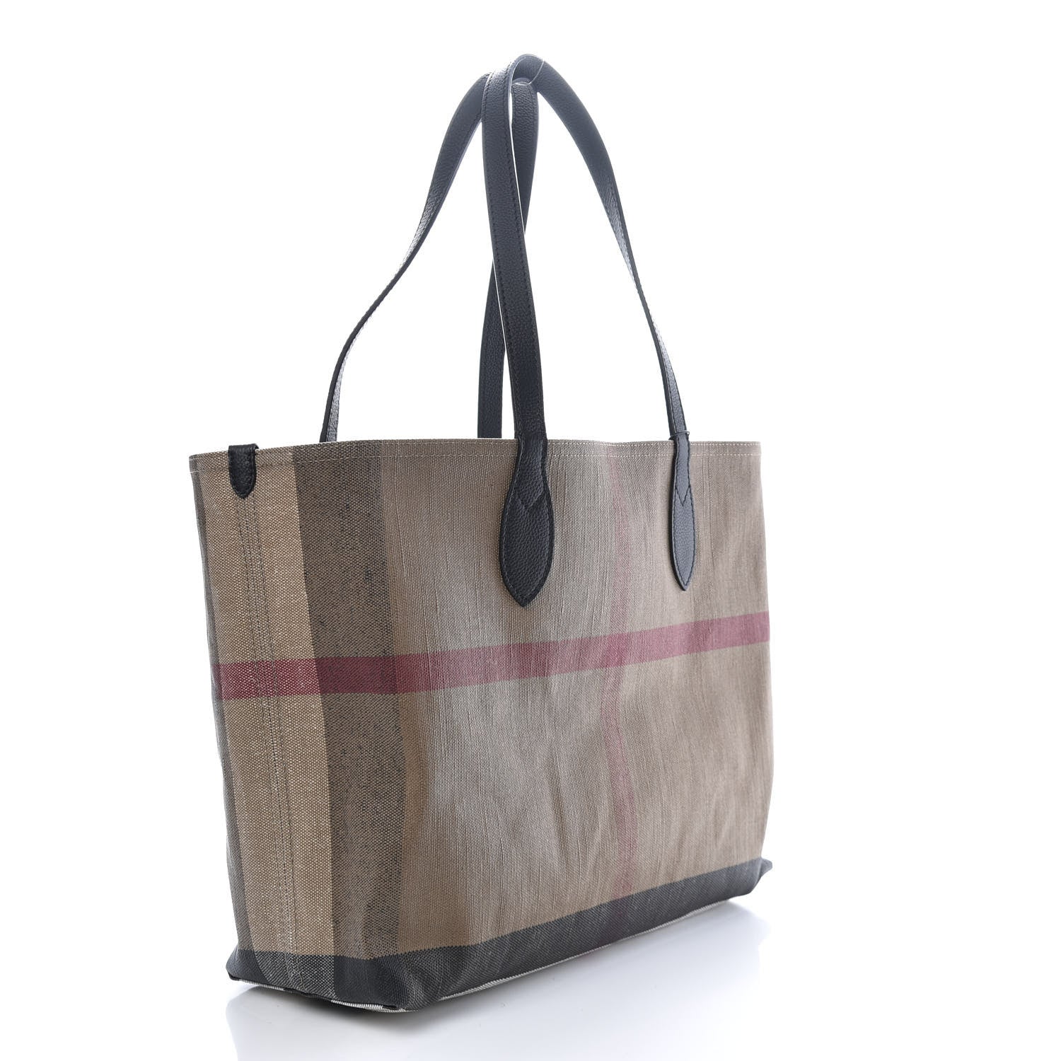 Burberry Coated Canvas Mega Check Medium Doodle Tote Black 3 of 8