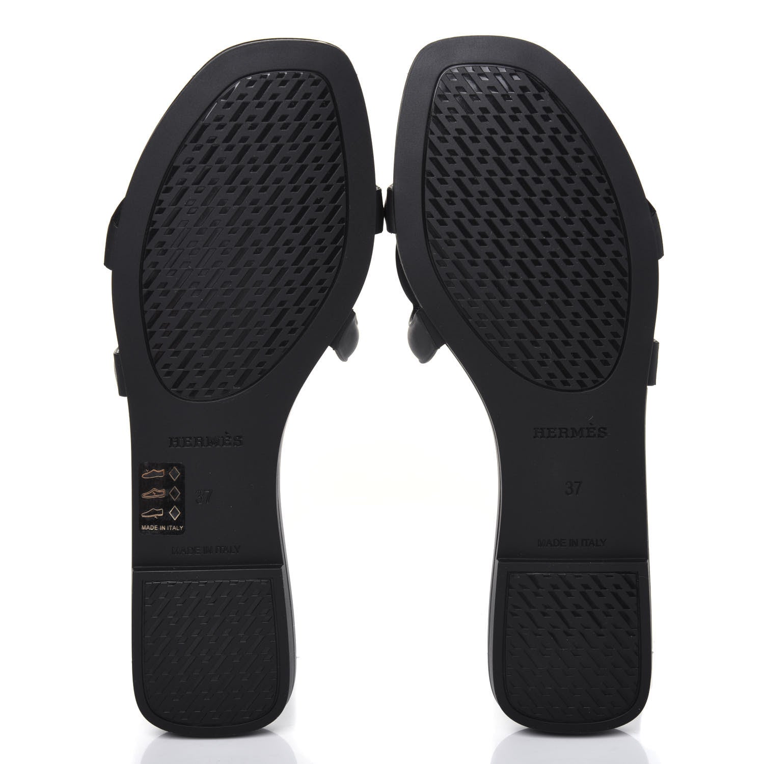 Hermes Rubber Aloha Sandals 37 Black 5 of 8