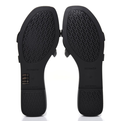 Hermes Rubber Aloha Sandals 37 Black 5 of 8