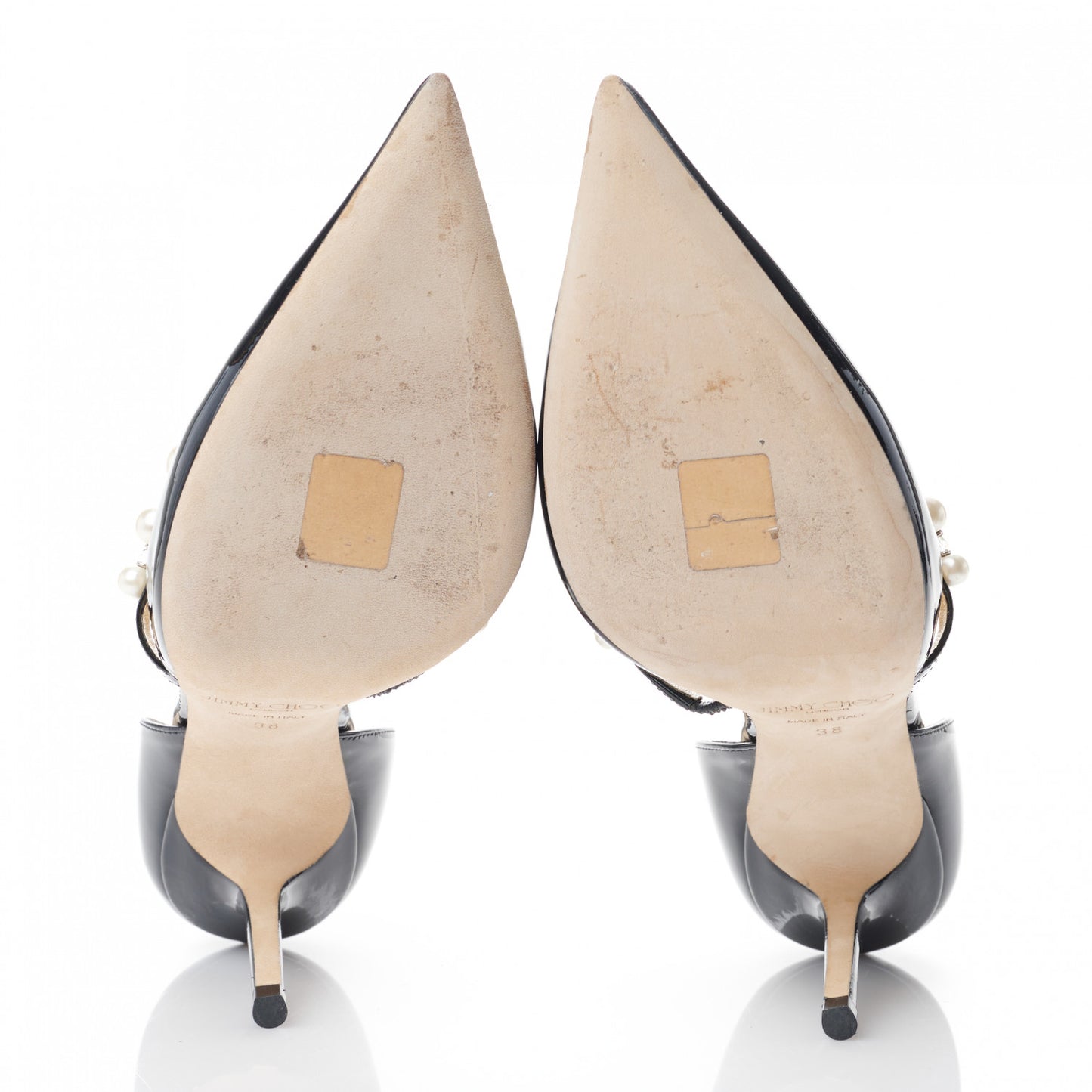 Patent Pearl Embellished Aurelie 85 Pumps 38 Black
