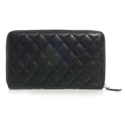 Chanel Caviar Quilted Large Zip Around Wallet Black 3 of 9