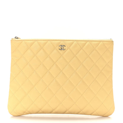 Chanel Caviar Quilted Medium Cosmetic Case Yellow 1 of 7