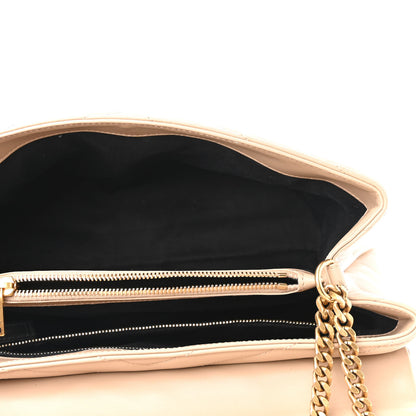 Saint Laurent Calfskin Y Quilted Monogram Medium Loulou Chain Satchel Dark Beige 4 of 9