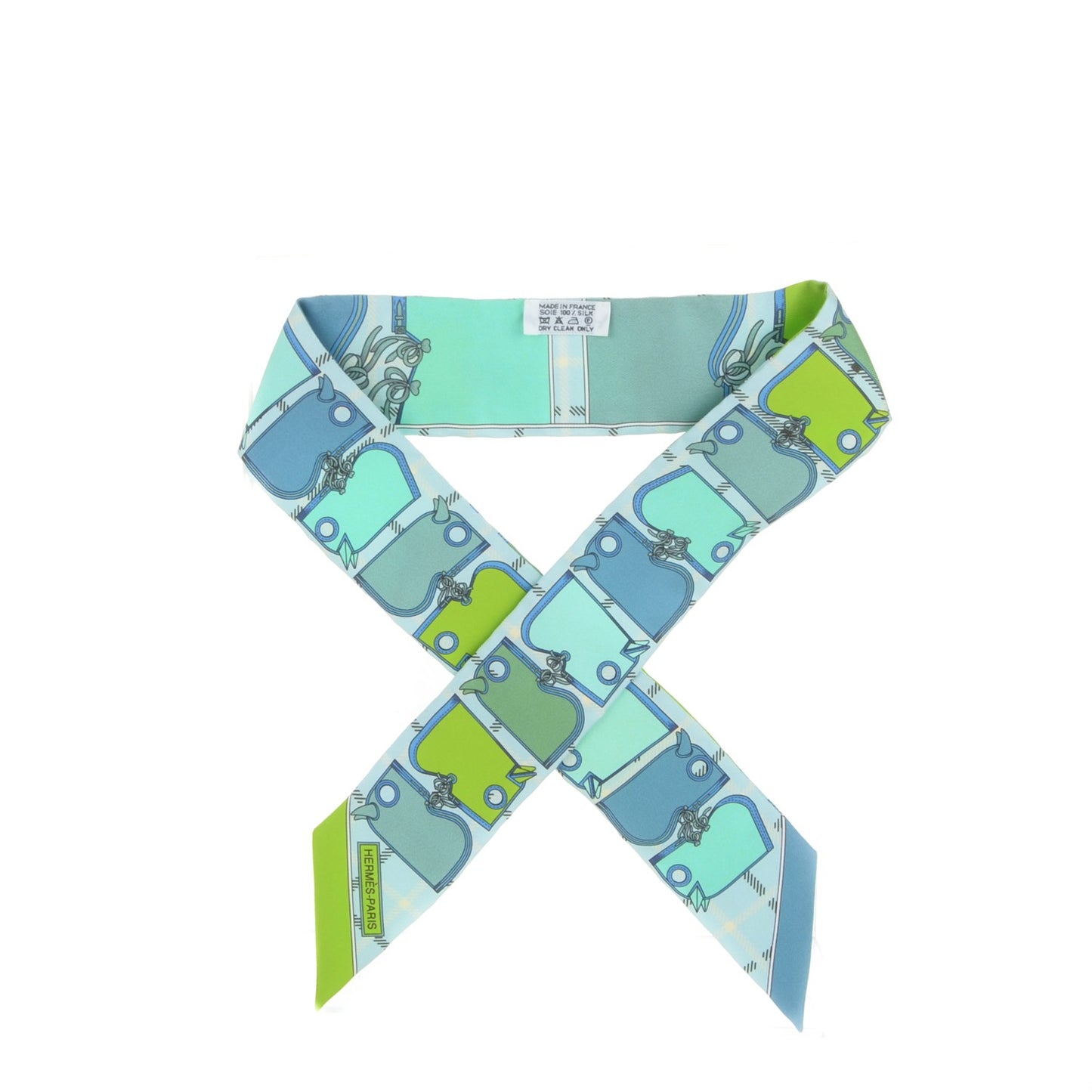 Silk Camails Twilly Vert Fluo Ciel Vert D Eau