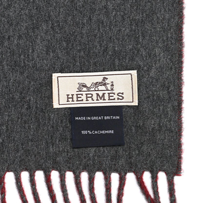 Hermes Cashmere Fringe Double Face Scarf Rogue H Gris Moyen 5 of 5