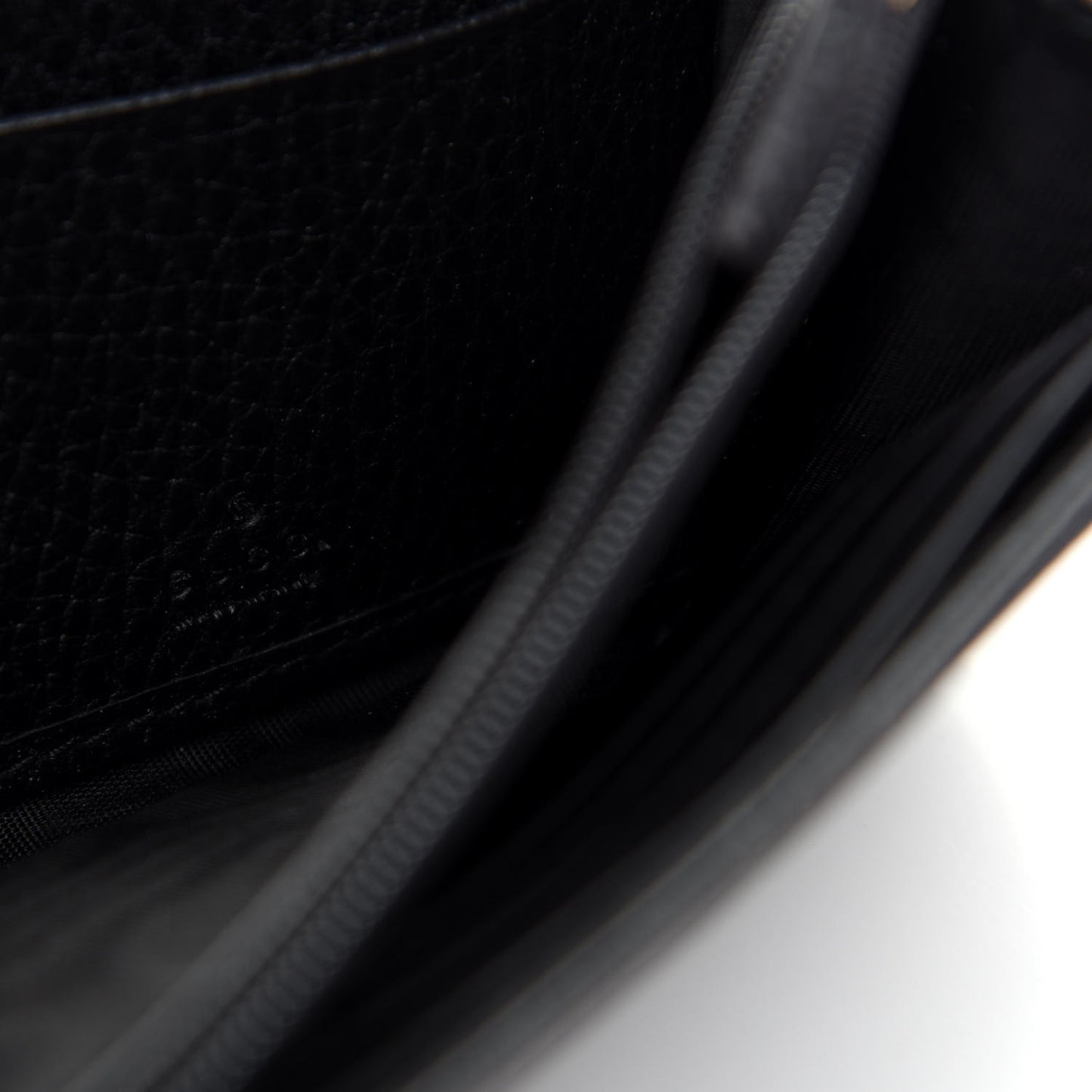 Calfskin Garden Continental Wallet Black
