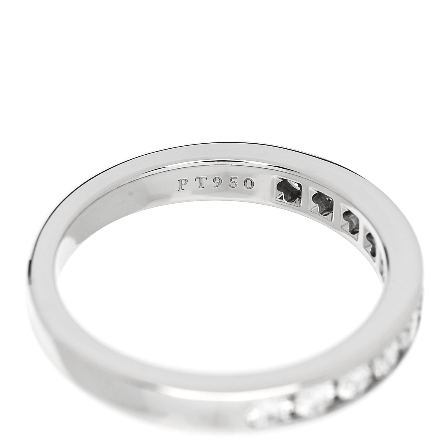 Tiffany Platinum Diamond 3mm Half Circle Wedding Band Ring 49 5 5 of 6