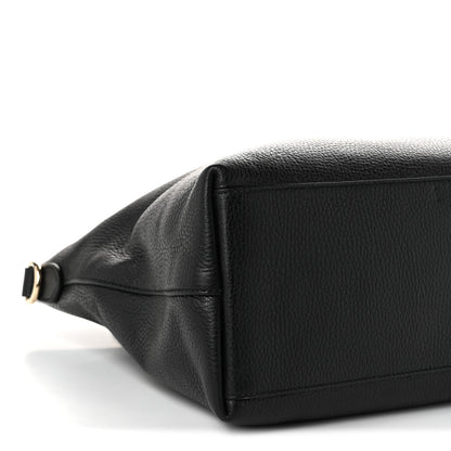 Gucci Pebbled Calfskin Convertible Bamboo Tassel Tote Black 9 of 10