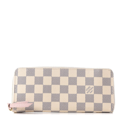 Louis Vuitton Damier Azur Clemence Wallet Rose Ballerine 1 of 16