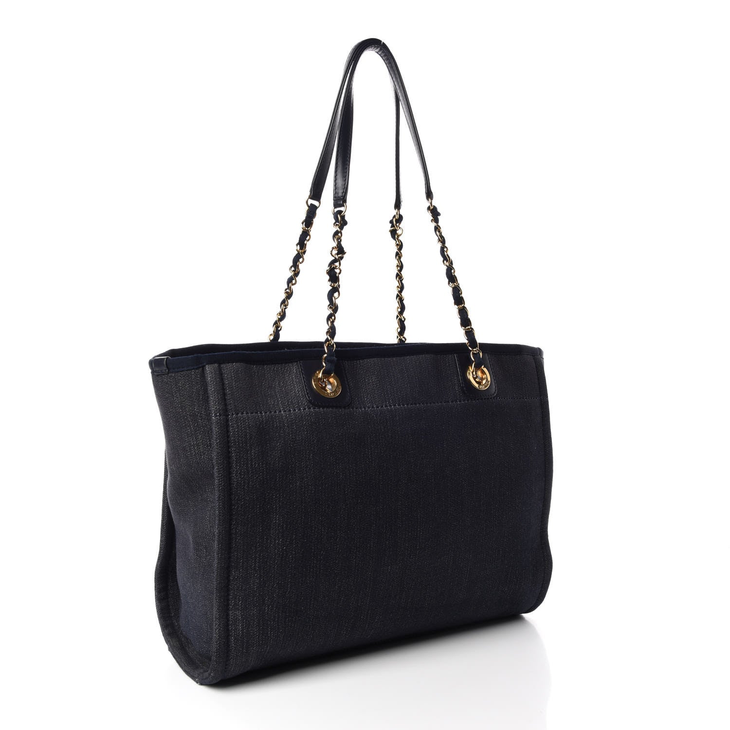 Chanel Denim Small Deauville Tote Dark Blue 3 of 13
