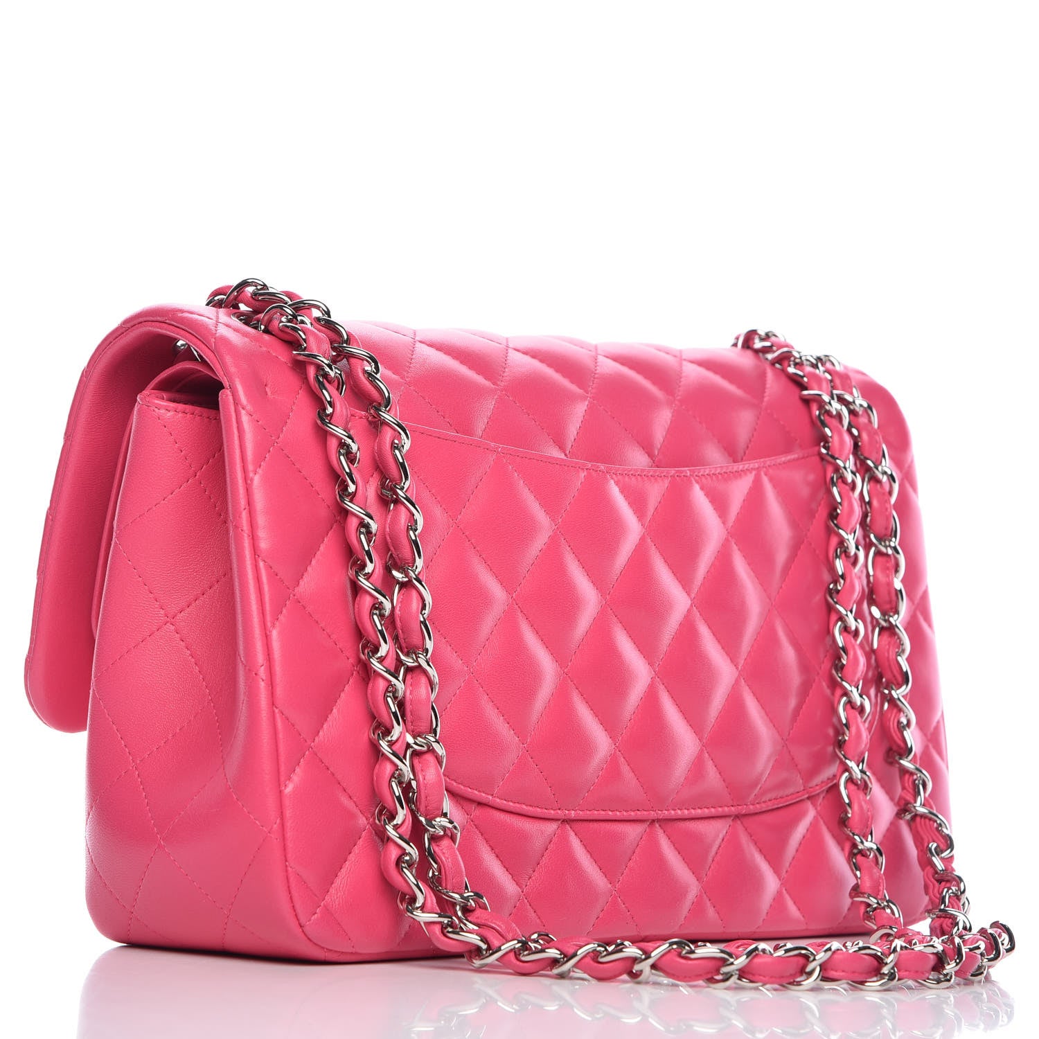 Chanel Lambskin Quilted Jumbo Double Flap Fuchsia 4 of 10