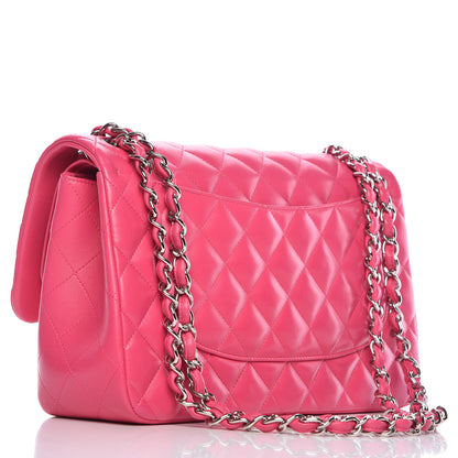 Chanel Lambskin Quilted Jumbo Double Flap Fuchsia 4 of 10