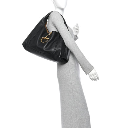Gucci Grained Calfskin Softbit Maxi Shoulder Bag Black 2 of 10