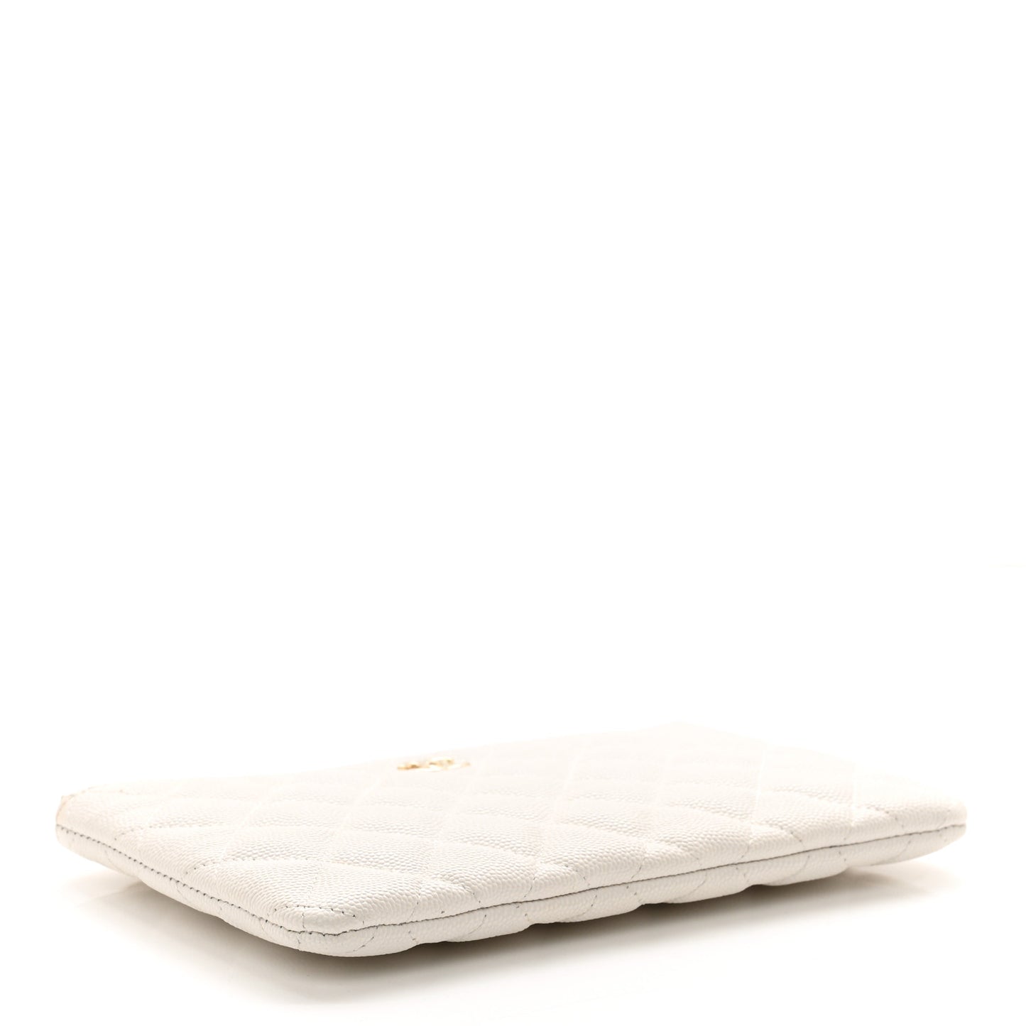 Caviar Quilted Cosmetic Case White
