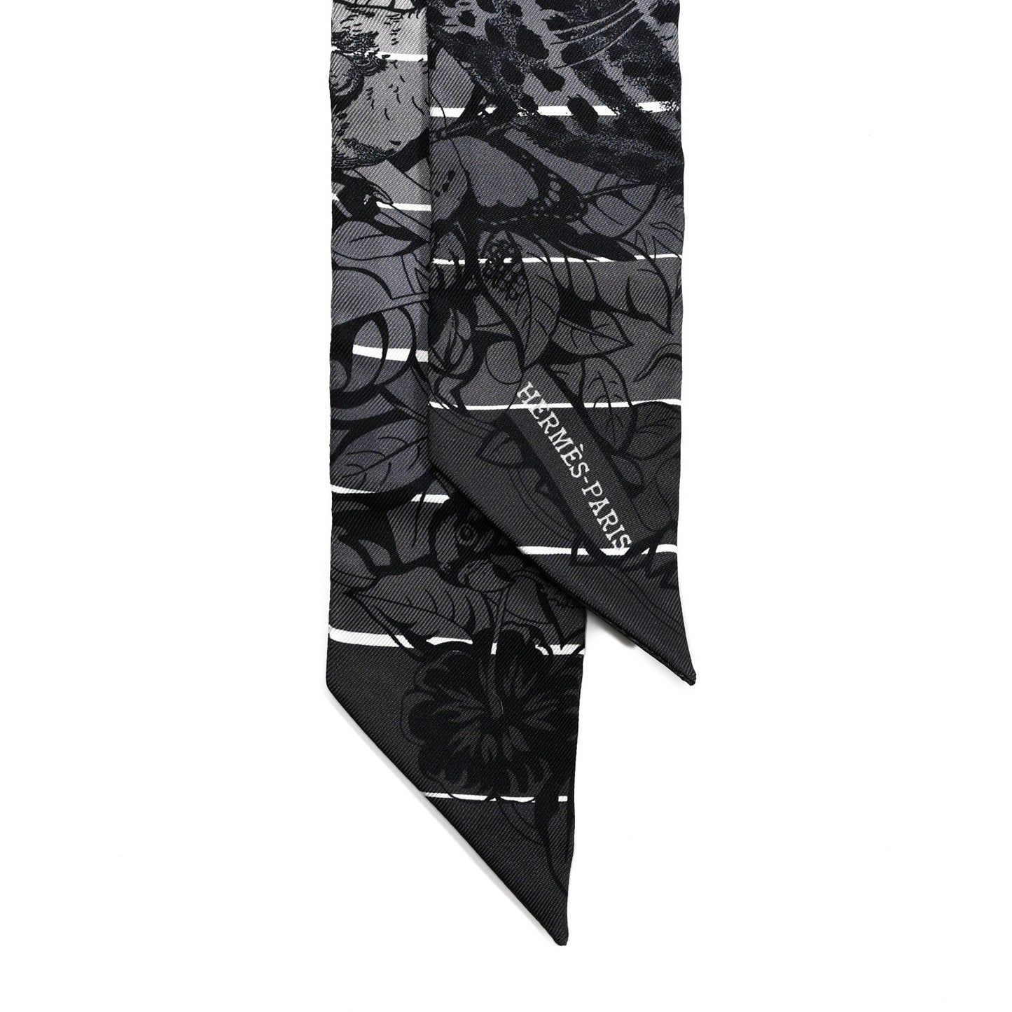 Silk Jungle Love Rainbow Twilly Gris Black White