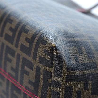 Fendi Zucca Spalmati Vitello Elite Small Roll Tote Tobacco Ciclamino 10 of 12