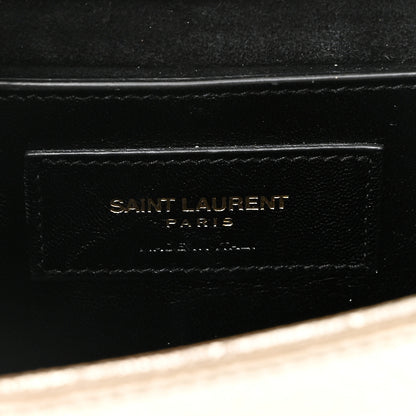 Saint Laurent Metallic Calfskin Small Classic Monogram Kate Satchel Platine 6 of 10