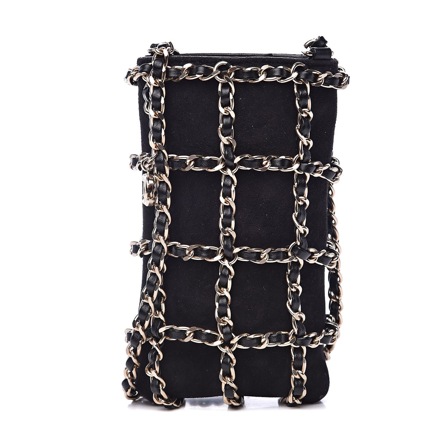Chanel Lambskin Suede Clutch With Chain Black 1 of 10