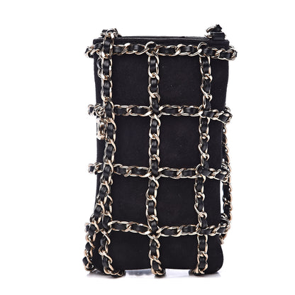 Chanel Lambskin Suede Clutch With Chain Black 1 of 10