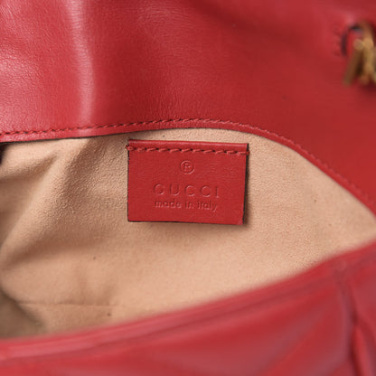 Gucci Calfskin Matelasse Super Mini GG Marmont Shoulder Bag Hibiscus Red 5 of 9