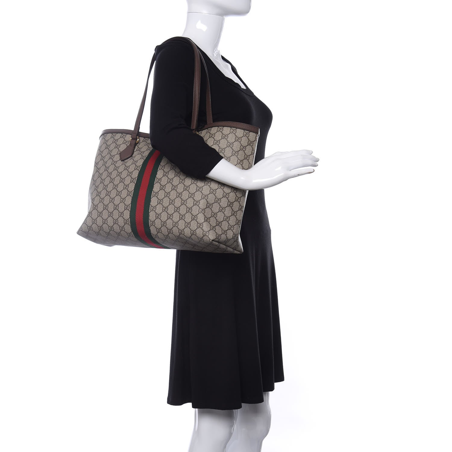 Gucci GG Supreme Monogram Medium Ophidia Shopping Tote Brown 2 of 10