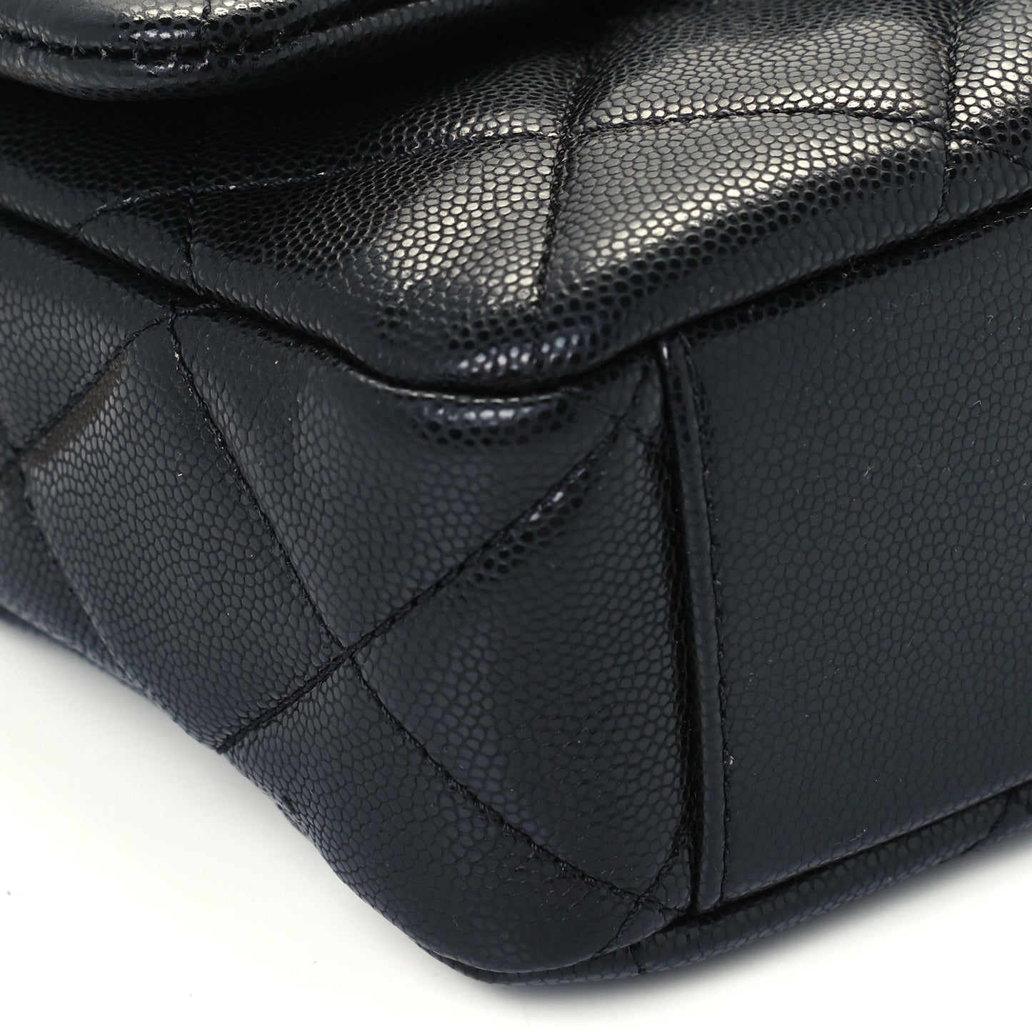 Caviar Quilted Small Twist Your Buttons Flap Black