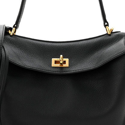 Balenciaga Grained Calfskin Small Rodeo Top Handle Handbag Black 8 of 10