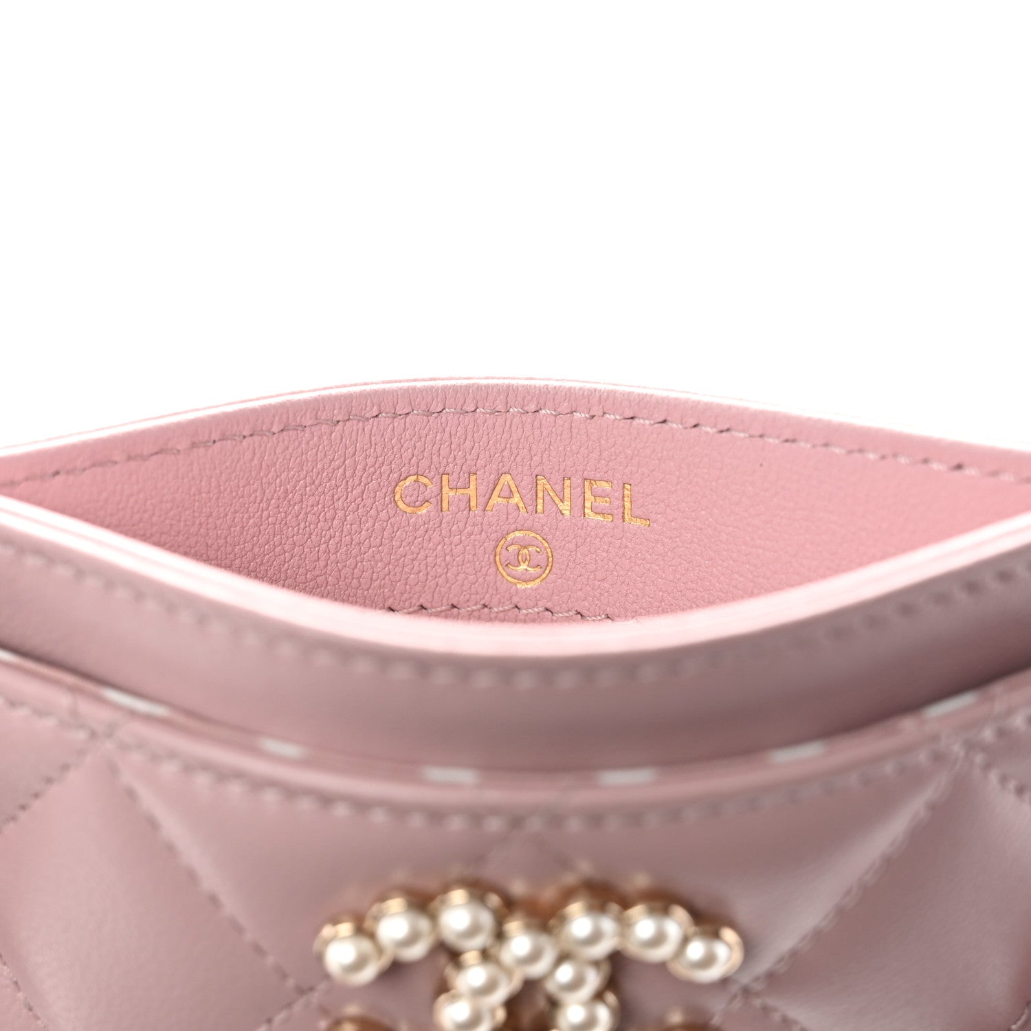 Chanel Lambskin Pearl Quilted Coco Candy Card Holder Light Pink 5 of 7