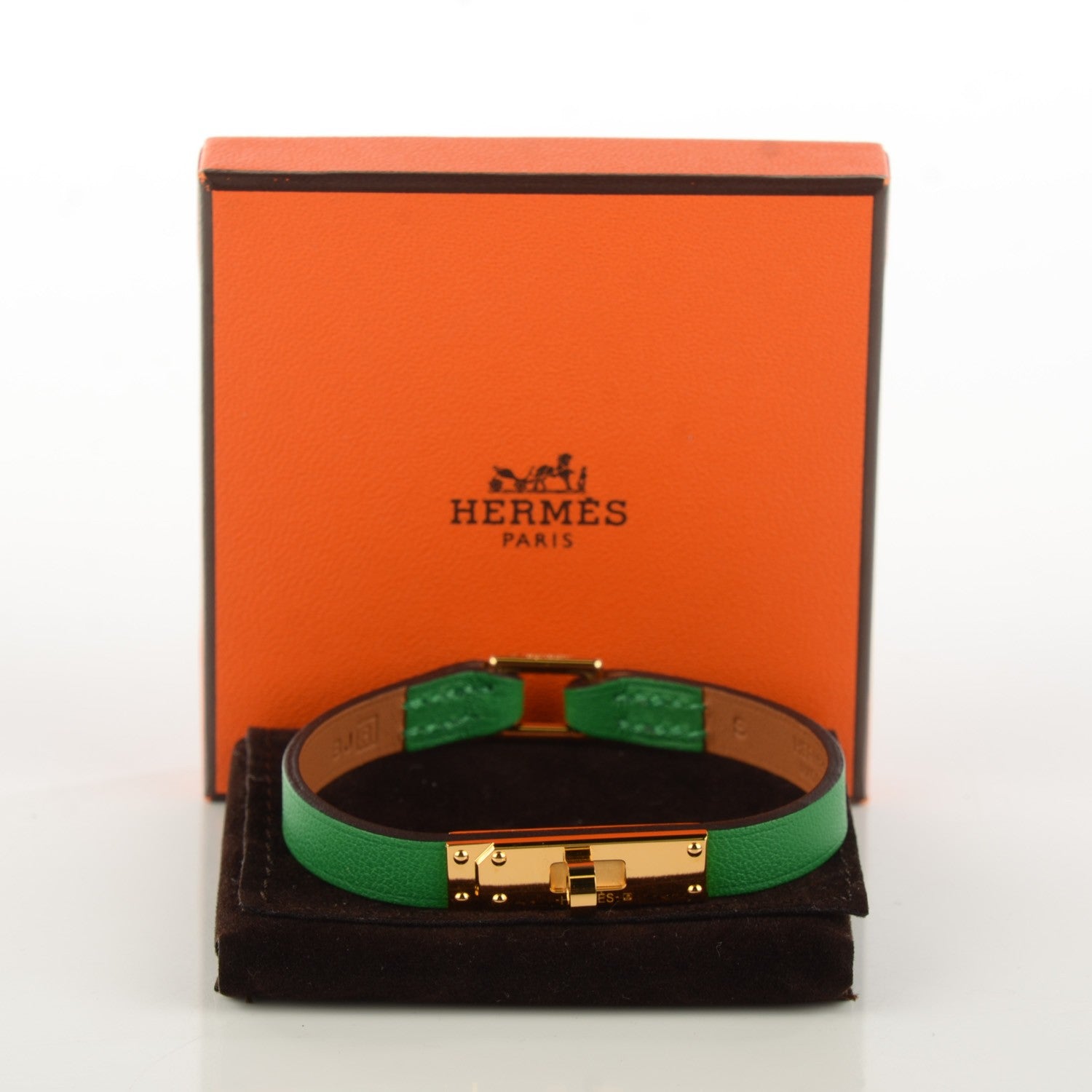 Hermes Chevre Mysore Micro Kelly Bracelet S Bambou 4 of 8