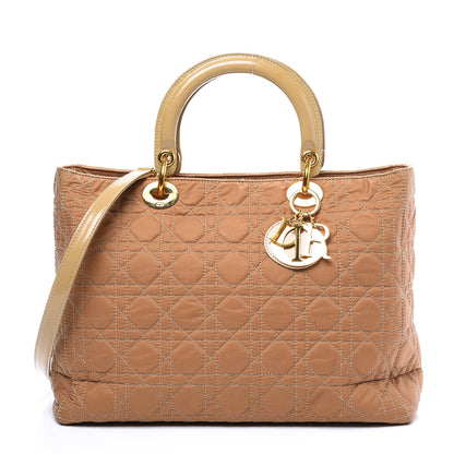 Christian Dior Nylon Cannage Large Lady Dior Beige 1 of 10