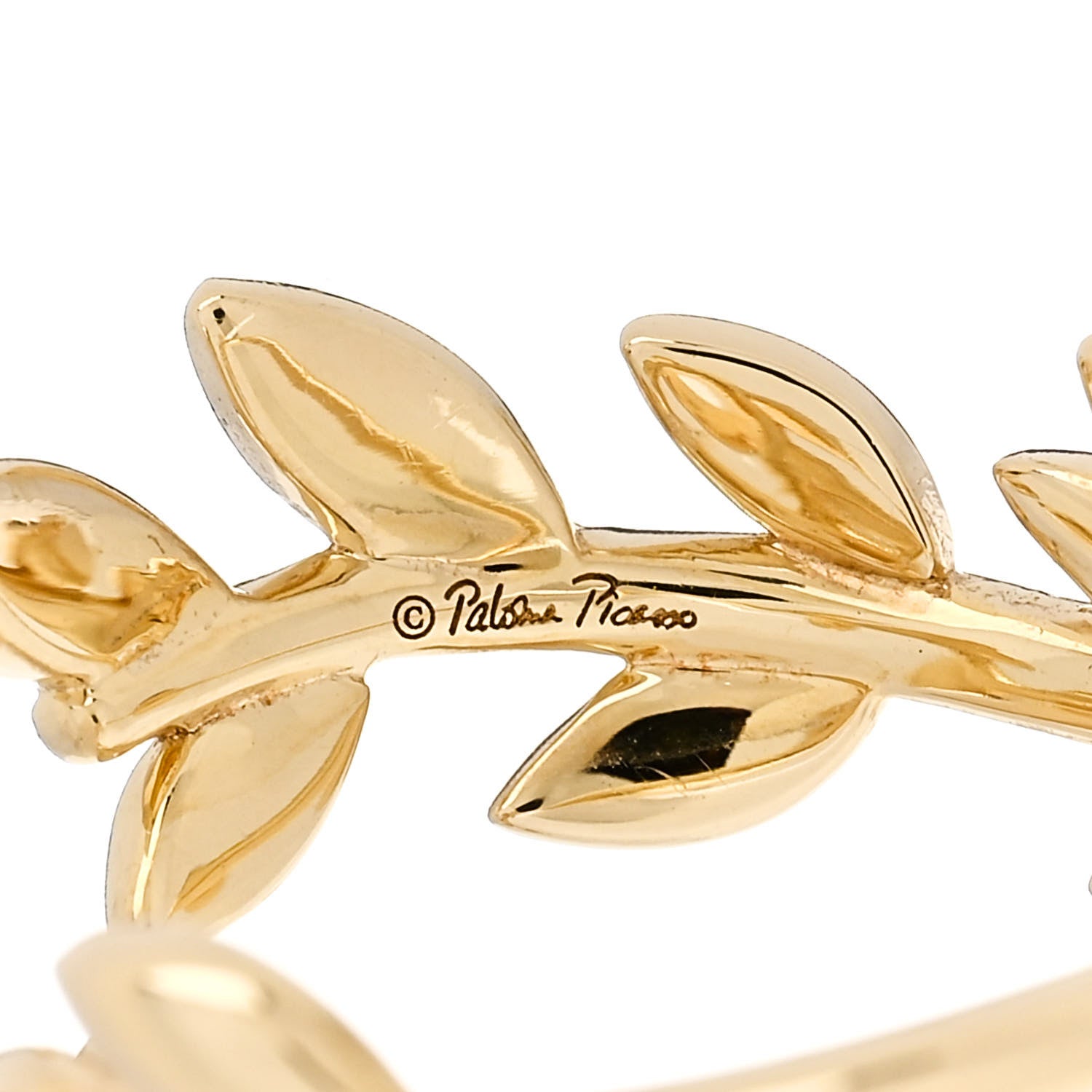 Tiffany 18K Yellow Gold Paloma Picasso Olive Leaf Bypass Ring 56 7.5 5 of 5