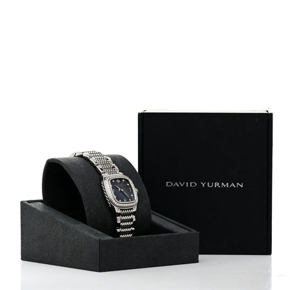 David Yurman Stainless Steel Diamond Bezel Blue Mother of Pearl 25mm Thoroughbred Quartz Watch 5 of 5