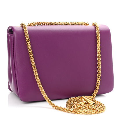Valentino Garavani Nappa One Stud Chain Clutch Prune 3 of 13