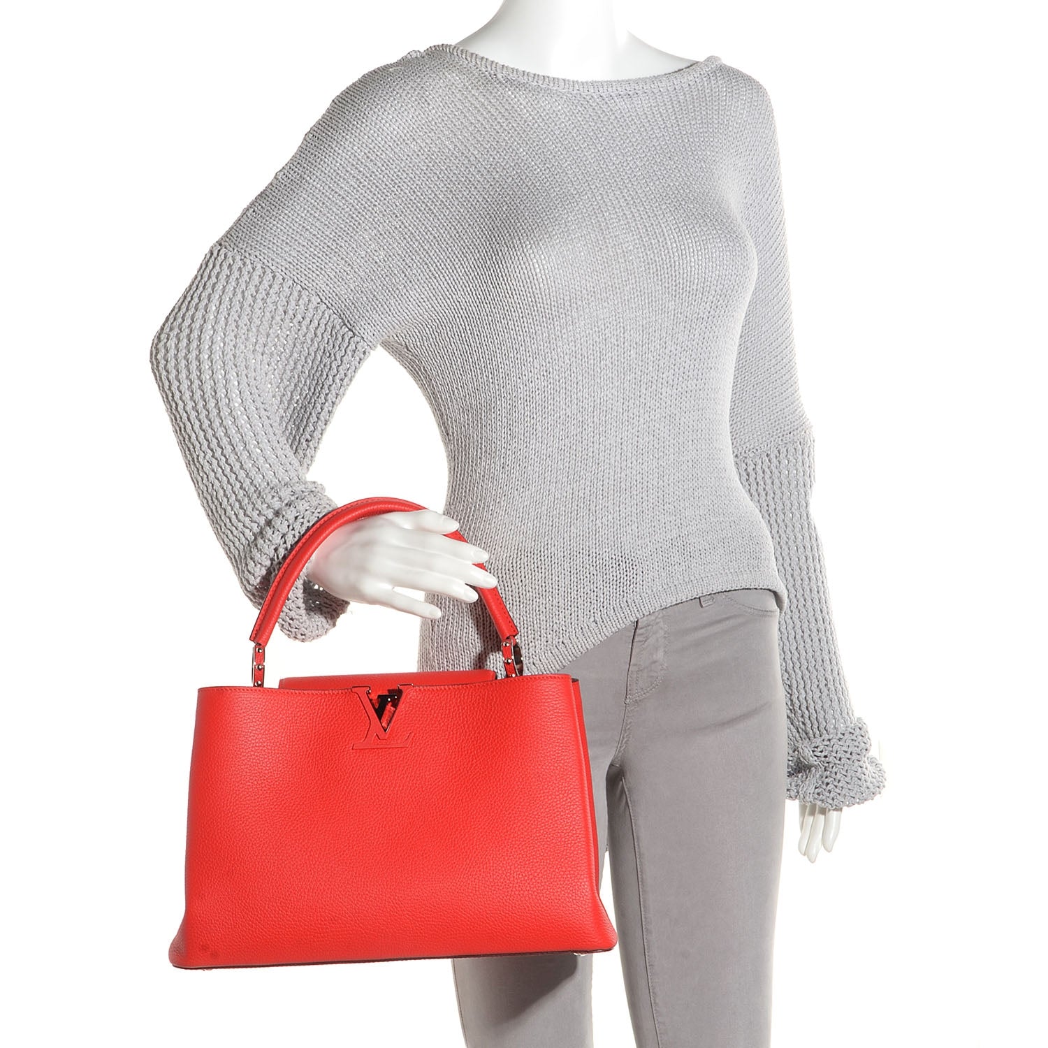 Louis Vuitton Taurillon Capucines MM Coquelicot 2 of 7