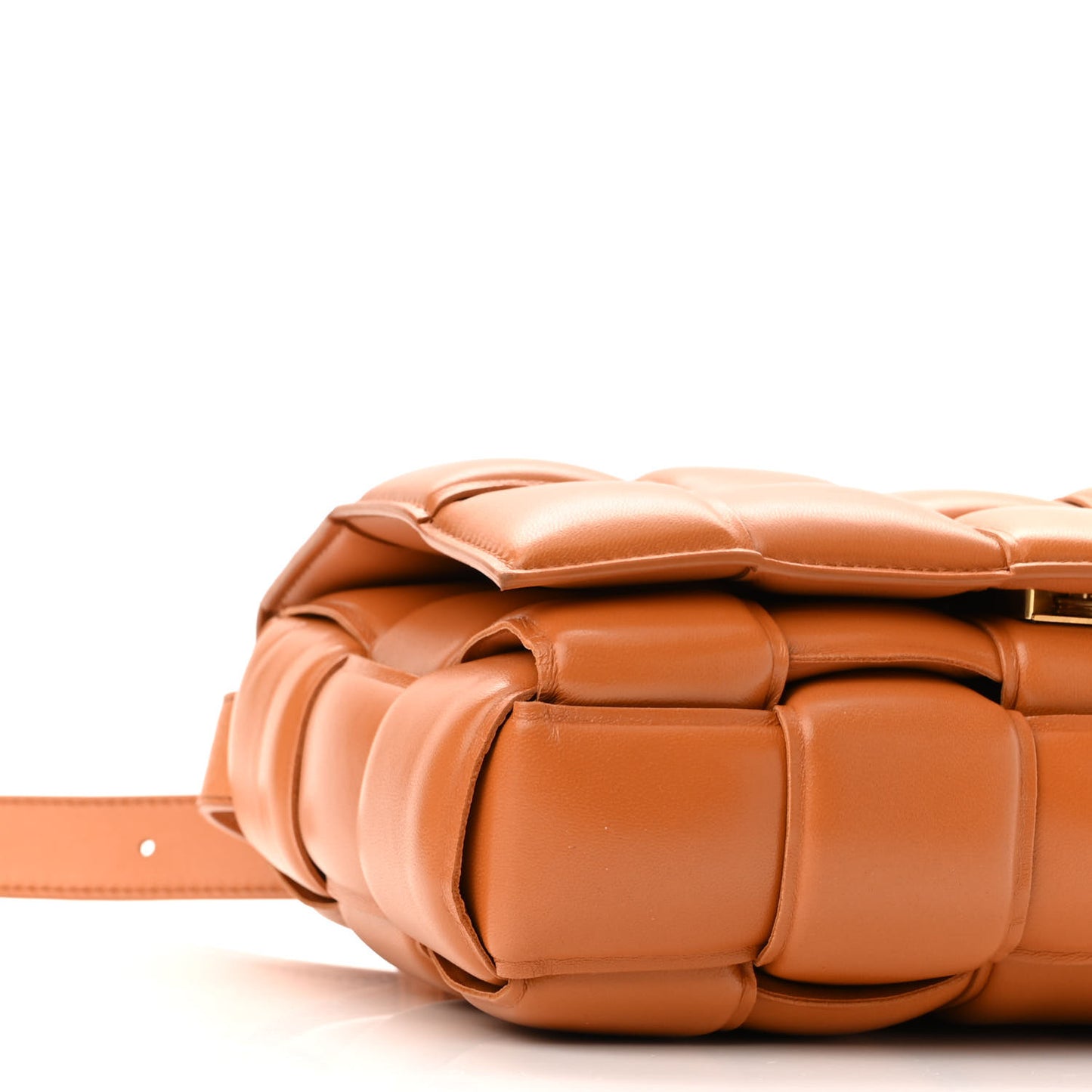 Nappa Maxi Intreccio Padded Cassette Crossbody Bag Clay