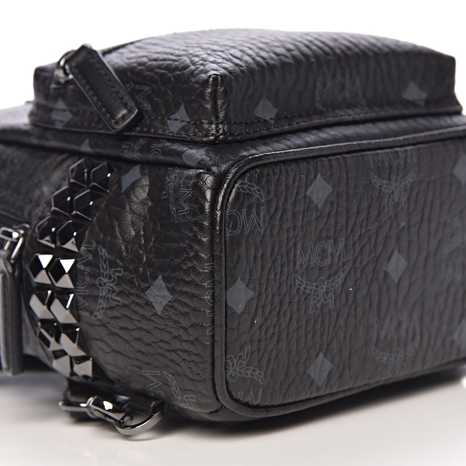 MCM Visetos Side Stud X-Mini Stark Bebe Boo Backpack Black 5 of 10