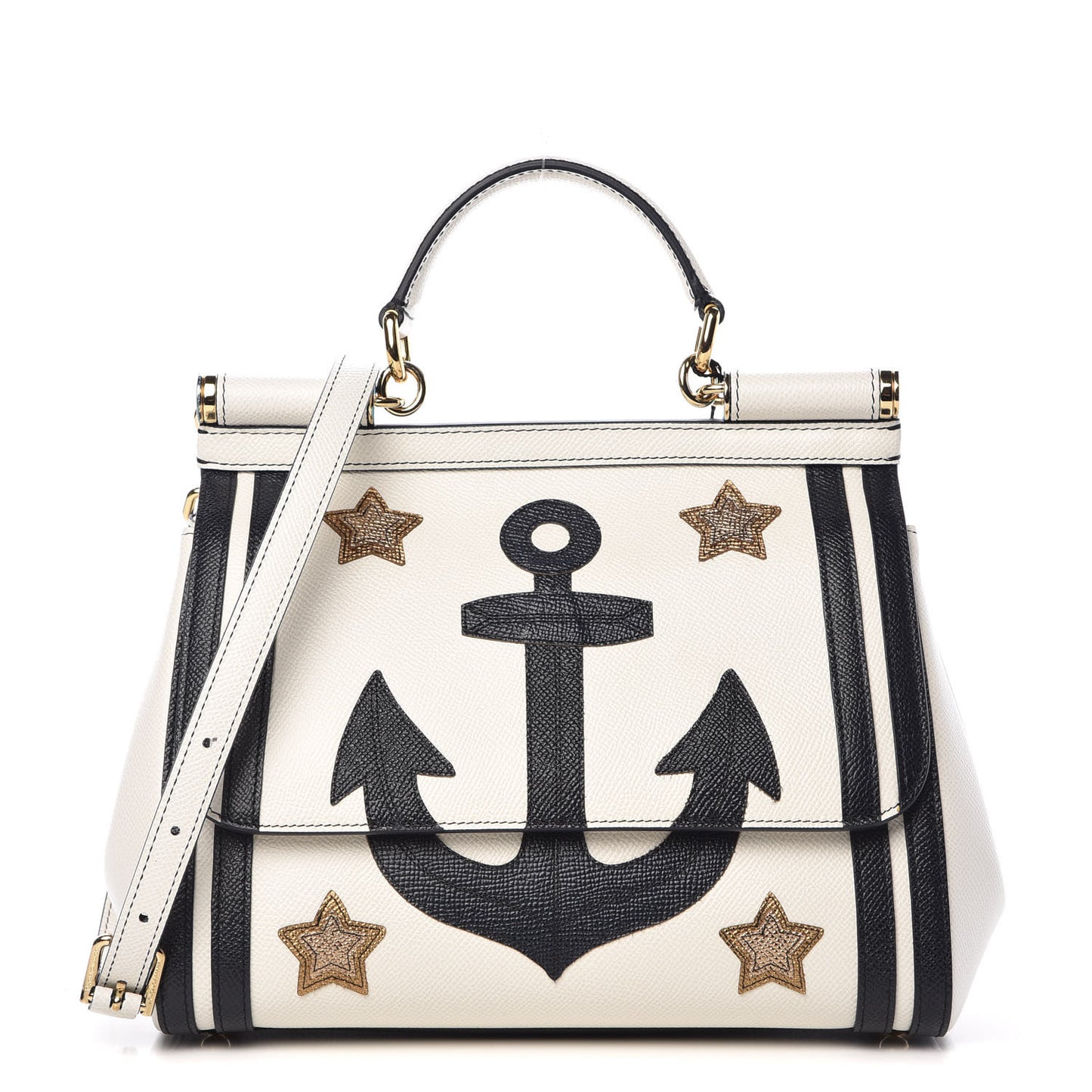 Dauphine Anchor Medium Miss Sicily Satchel White Blue